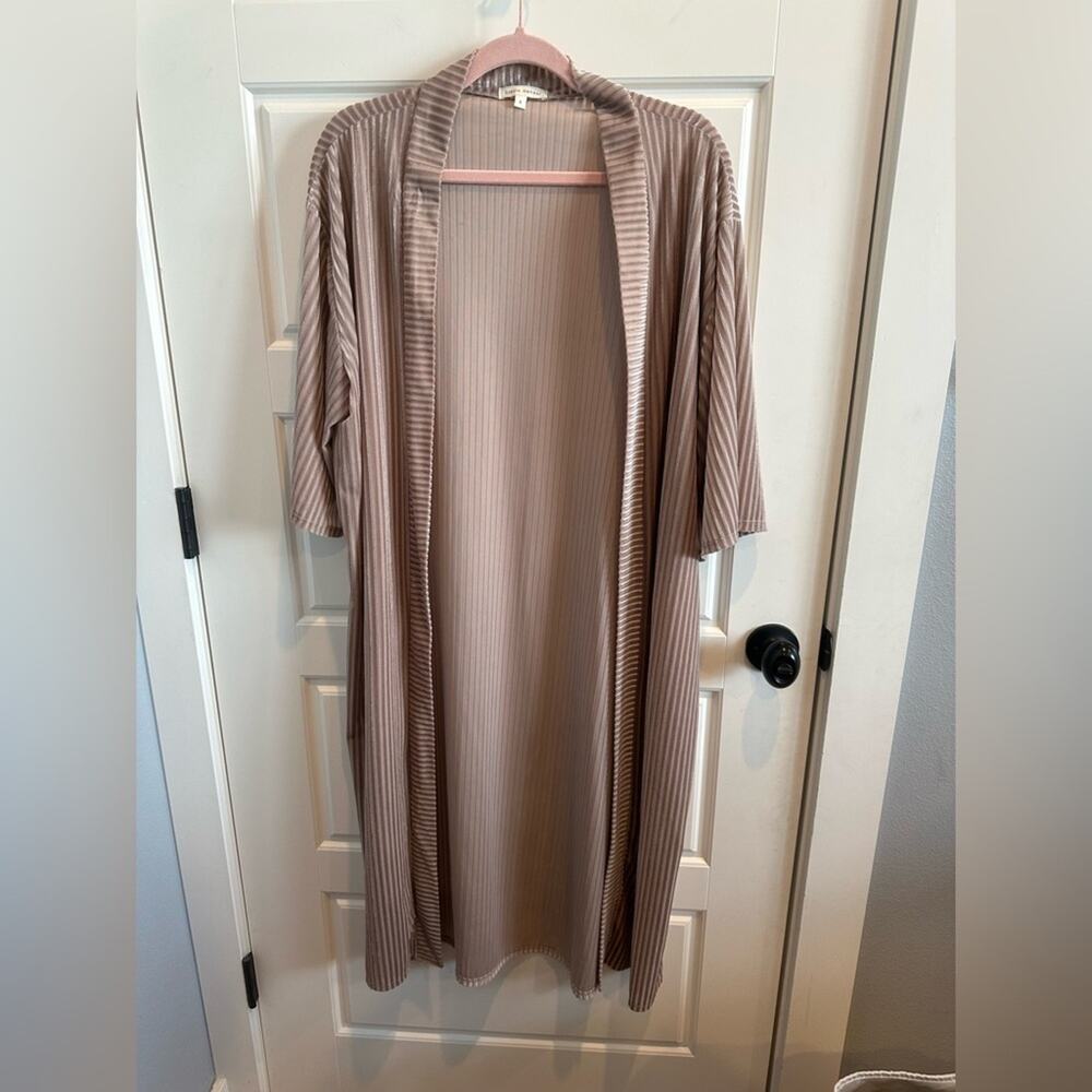 Stevie Hender Velour Blush Stripe Kimono Cardigan